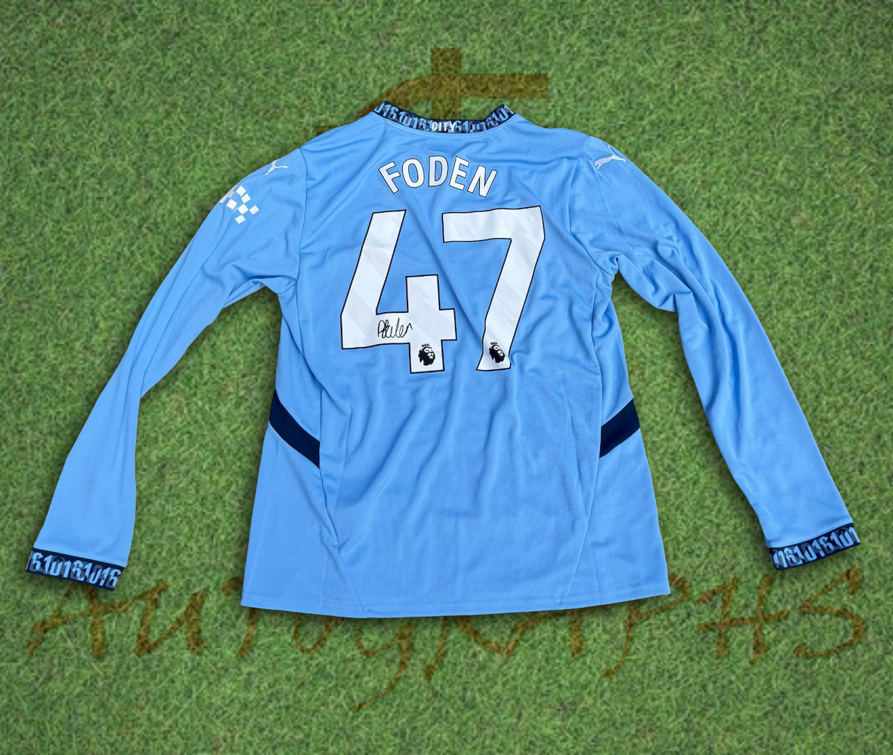 Phil Foden Manchester City Football Club Signed 2024/25 Home Shirt Long Sleeve 2