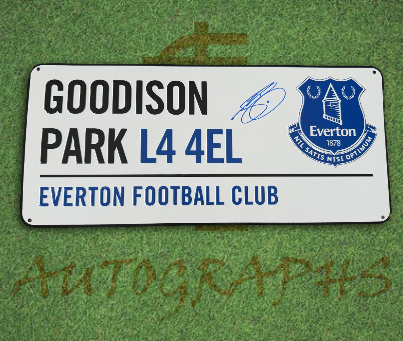 Phil Jagielka Signed Everton Football Club Goodison Park Street Sign