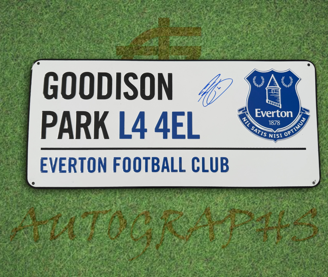 Phil Jagielka Signed Everton Football Club Goodison Park Street Sign 1