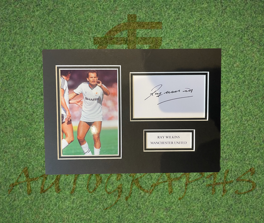 Ray wilkins Manchester United Signed Presentation Mount Display-Signed Presentation Display-ZCL Autographs-ZCL Autographs