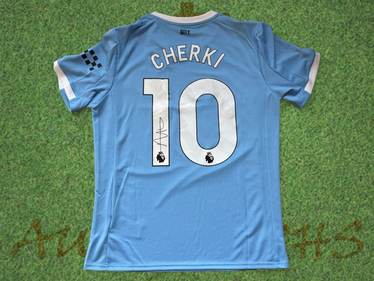 Rayan Cherki Manchester City Football Club Signed 2025/26 Home Shirt 3