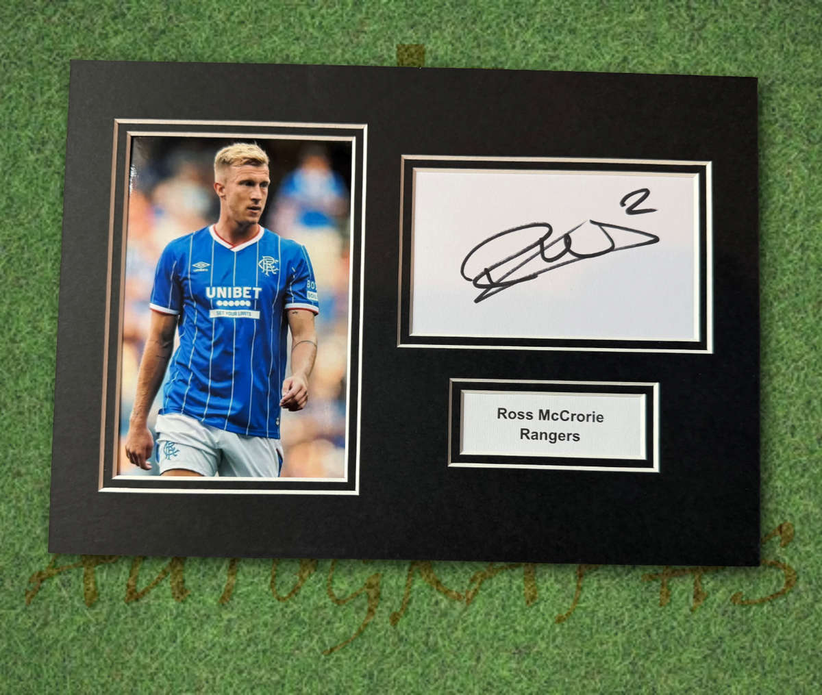 Ross McCrorie Rangers Signed Presentation Mount Display