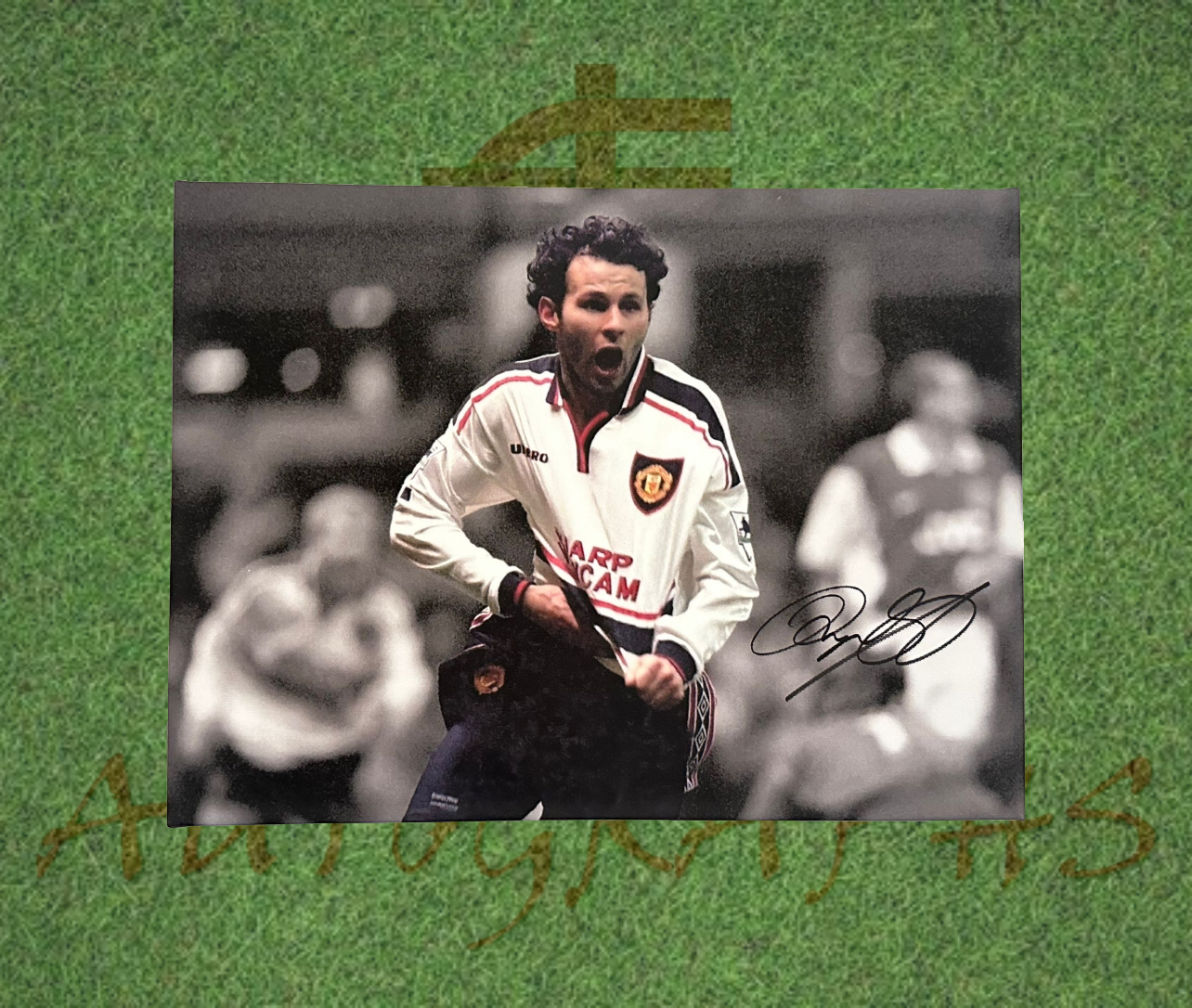 Ryan Giggs Signed Manchester United 1999 Canvas Celebration 16x12-ZCL Autographs-ZCL Autographs