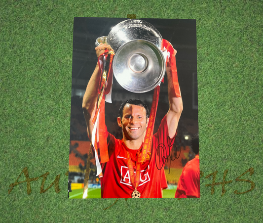 Ryan Giggs Signed 42x30cm Manchester United Football Club Champions League Photo-Signed Photo-ZCL Autographs-ZCL Autographs