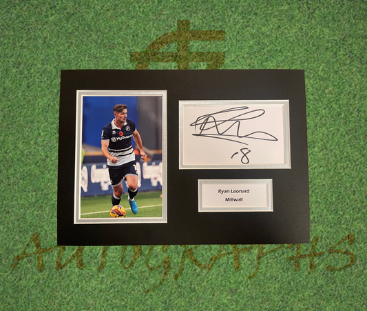 Ryan Leonard Millwall Football Club Signed Presentation Mount Display-Signed Presentation Display-ZCL Autographs-ZCL Autographs