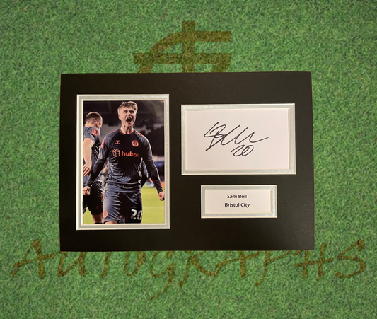 Sam Bell Bristol City Signed Presentation Mount Display-Signed Presentation Display-ZCL Autographs-ZCL Autographs