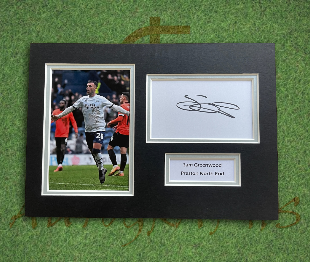 Sam Greenwood Preston North End Football Club Signed Presentation Mount Display-Signed Presentation Display-ZCL Autographs-ZCL Autographs