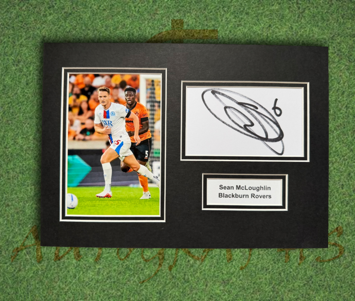 Sean McLoughlin Blackburn Rovers Signed Presentation Mount Display-ZCL Autographs