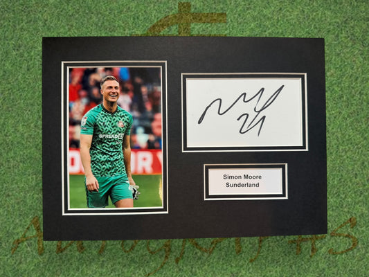 Simon Moore Sunderland Signed Presentation Mount Display-ZCL Autographs