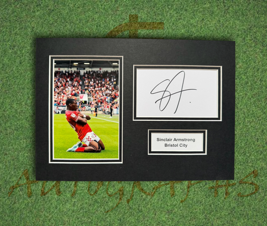 Sinclair Armstrong Bristol City Signed Presentation Mount Display-ZCL Autographs