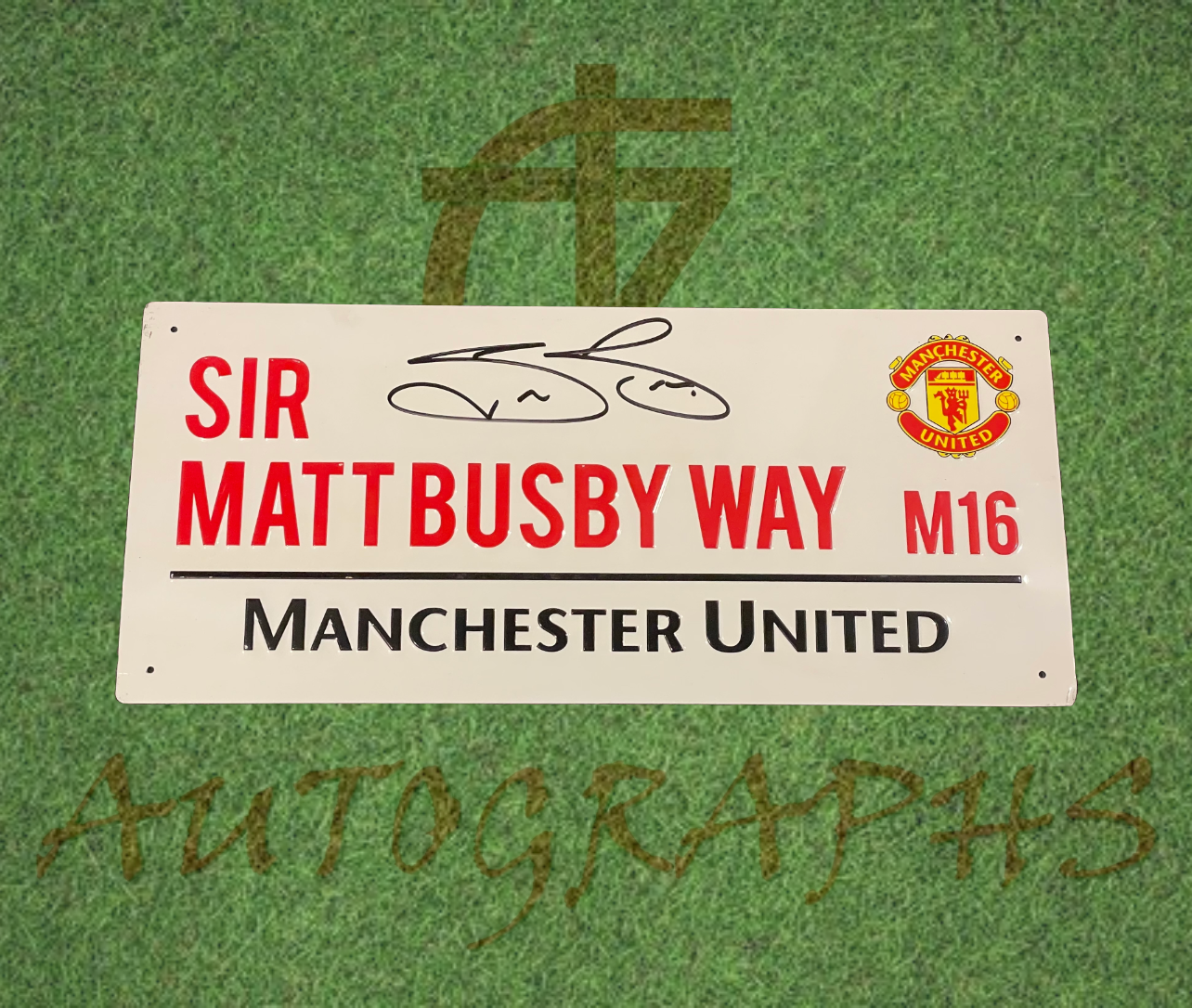 Steve Bruce Signed Manchester United Street Sign Autograph-Signed Street Sign-ZCL Autographs-ZCL Autographs