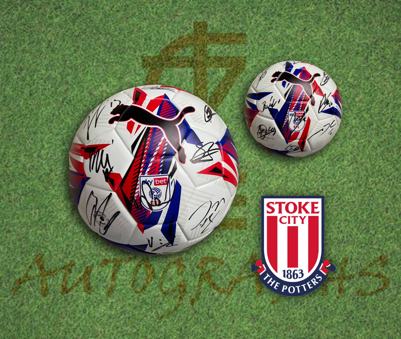 Stoke City Football Club 2025/26 Signed Replica White EFL Football 