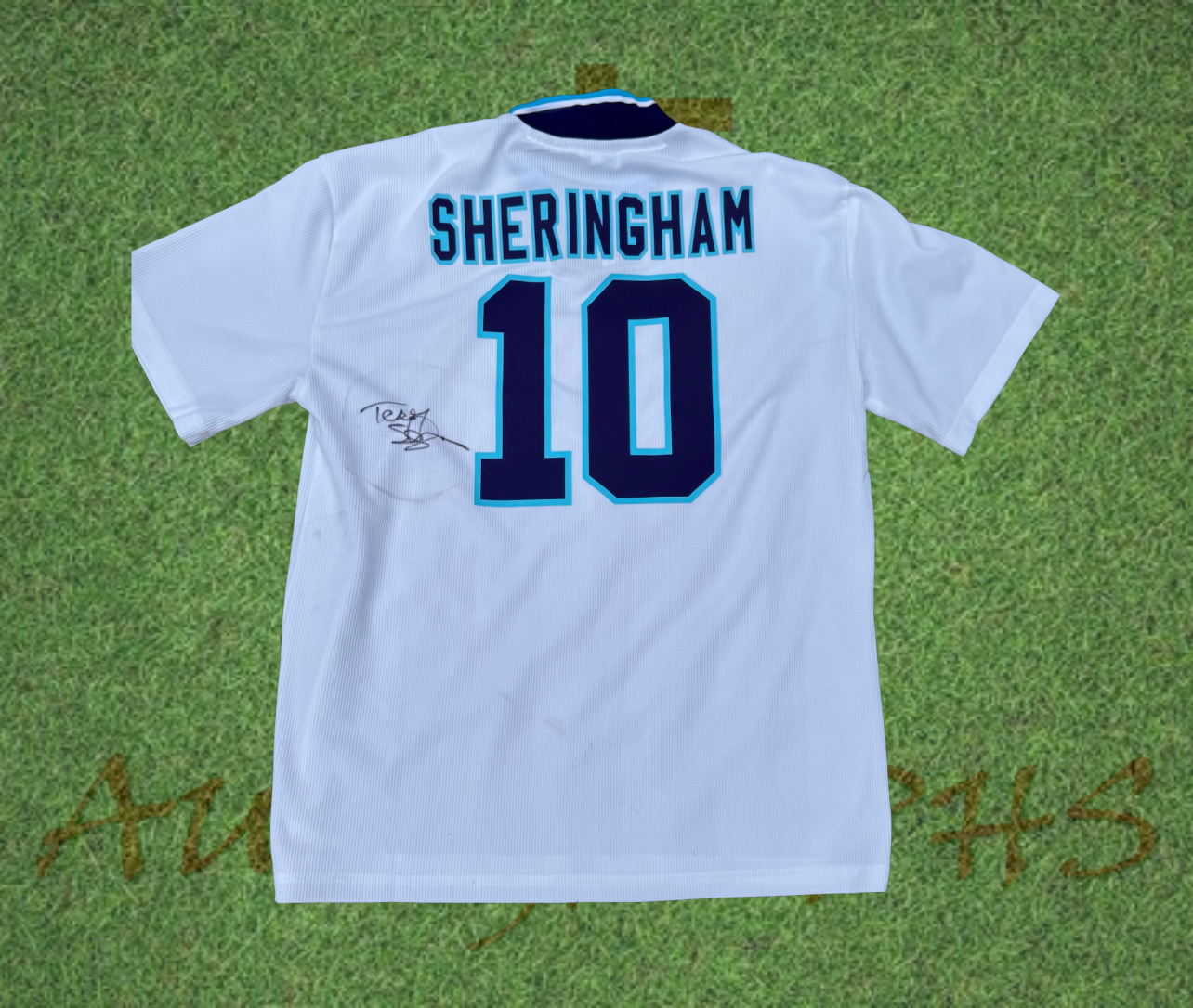 Teddy Sheringham Signed England Football Signed Euro 96 1996 Home Shirt