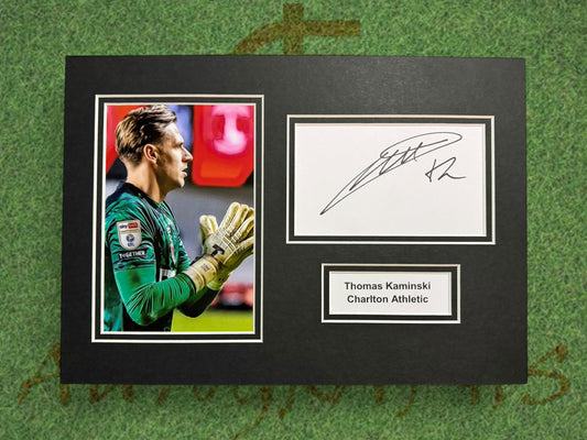 Thomas Kaminski Signed A4 White Card Mount - Charlton Athletic-ZCL Autographs