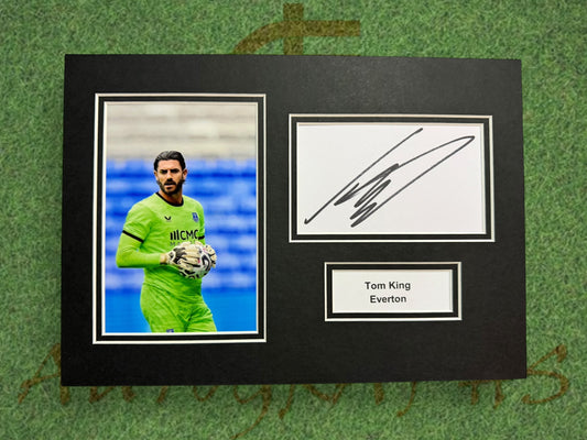 Tom King Signed A4 White Card Mount - Everton-ZCL Autographs
