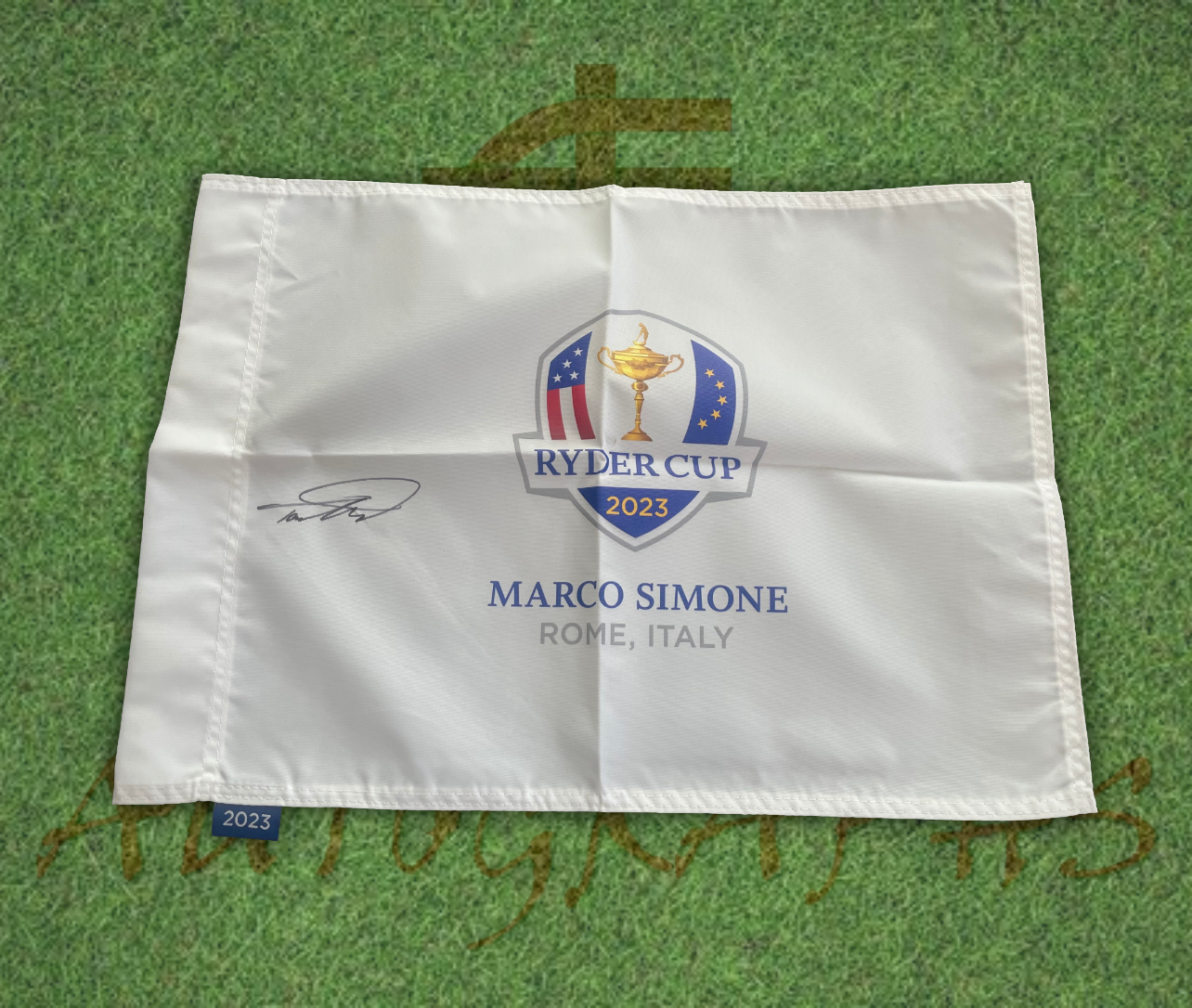 Tommy Fleetwood Signed 2023 Ryder Cup Flag-ZCL Autographs-1-ZCL Autographs