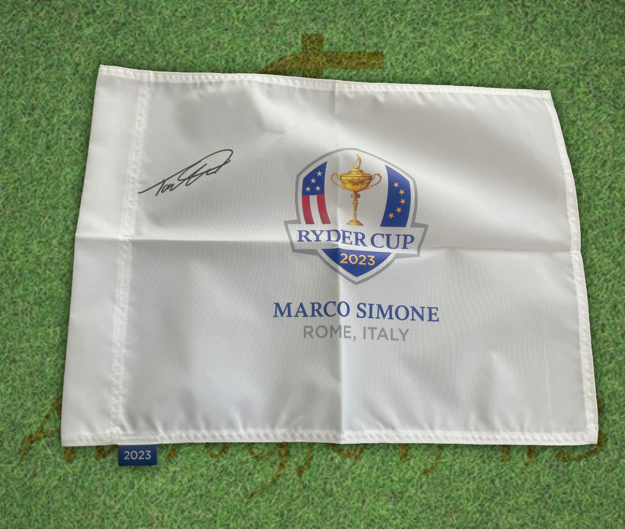 Tommy Fleetwood Signed 2023 Ryder Cup Flag-ZCL Autographs-2-ZCL Autographs