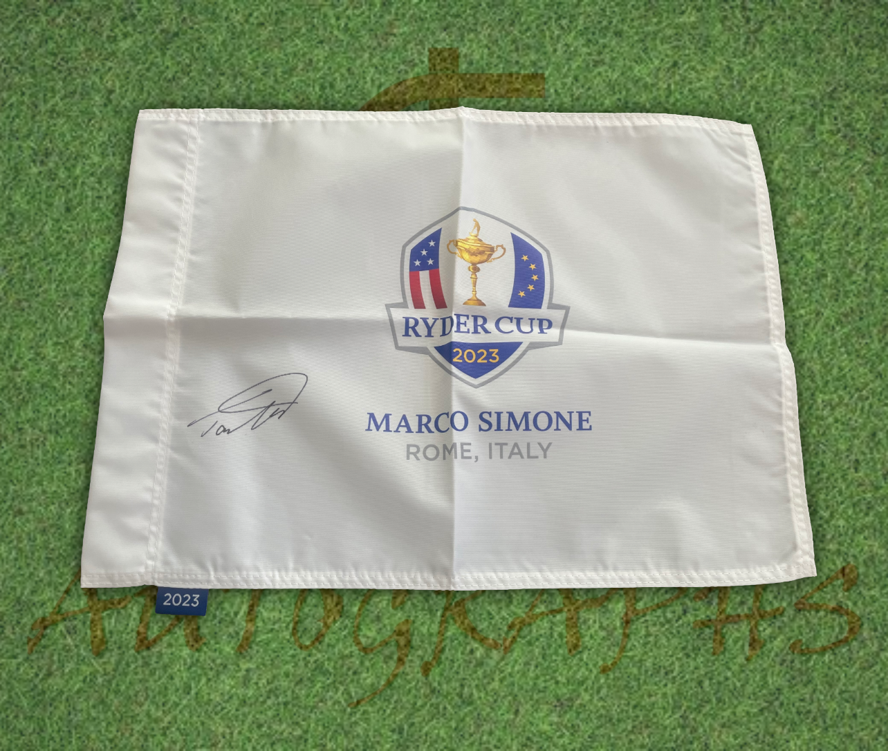 Tommy Fleetwood Signed 2023 Ryder Cup Flag-ZCL Autographs-4-ZCL Autographs