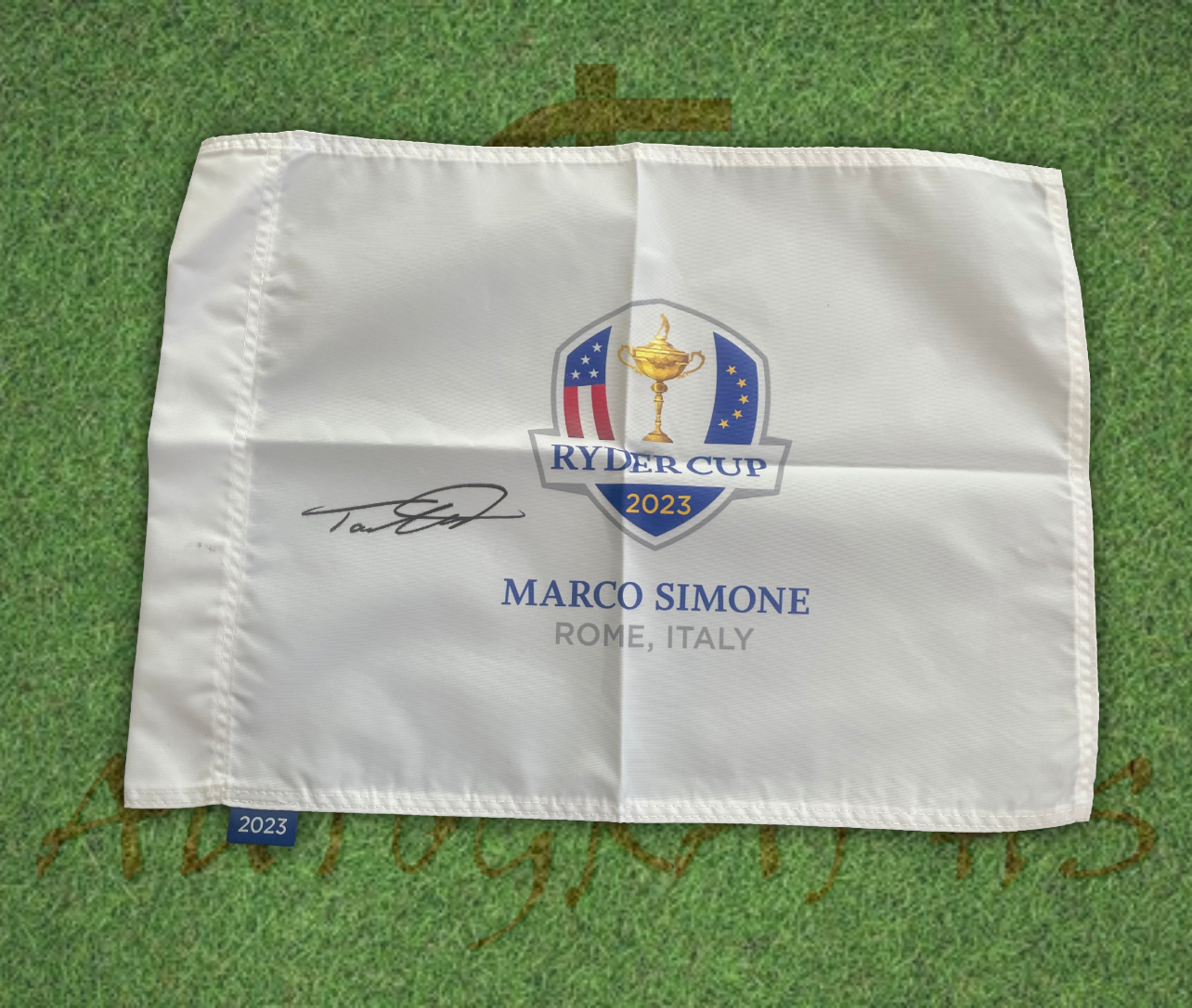 Tommy Fleetwood Signed 2023 Ryder Cup Flag-ZCL Autographs-5-ZCL Autographs