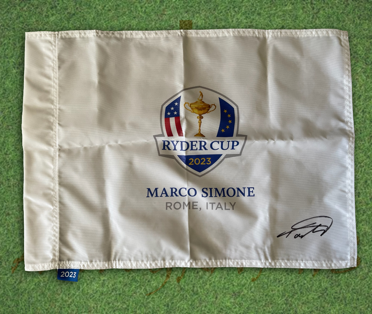 Tommy Fleetwood Signed 2023 Ryder Cup Flag 6