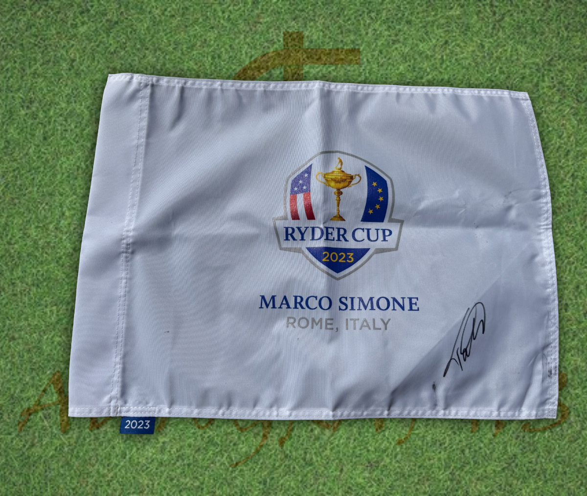 Tommy Fleetwood Signed 2023 Ryder Cup Flag 7