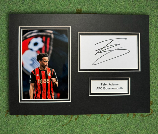Tyler Adams AFC Bournemouth Signed Presentation Mount Display-ZCL Autographs
