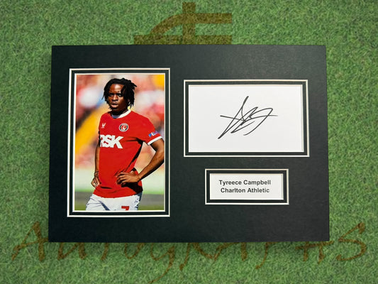 Tyreece Campbell Signed A4 White Card Mount - Charlton Athletic-ZCL Autographs