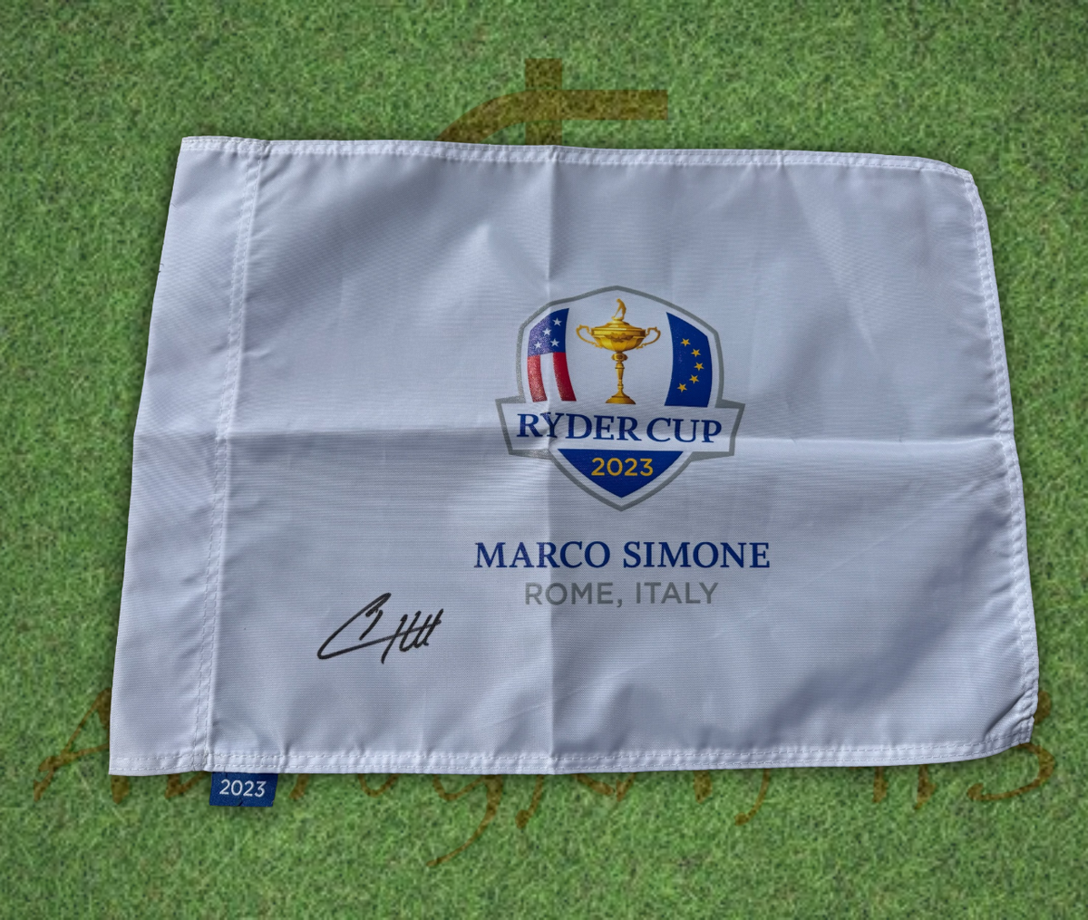 Tyrell Hatton Signed 2023 Ryder Cup Flag 3
