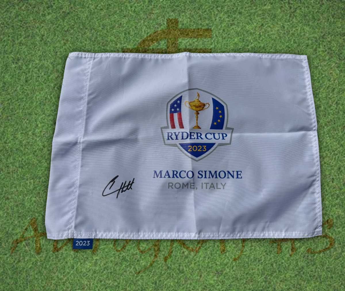 Tyrell Hatton Signed 2023 Ryder Cup Flag 4