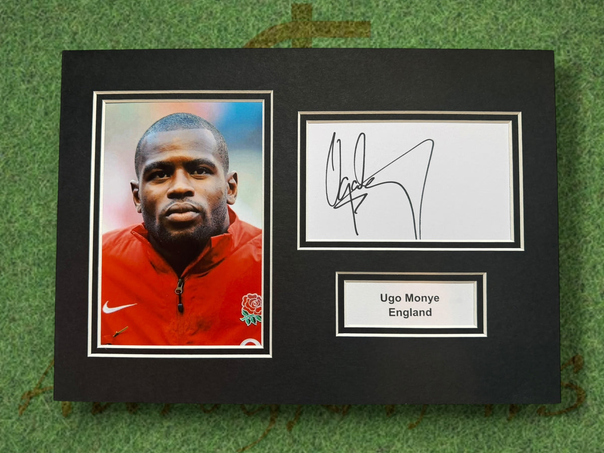Ugo Monye England Signed Presentation Mount Display-ZCL Autographs