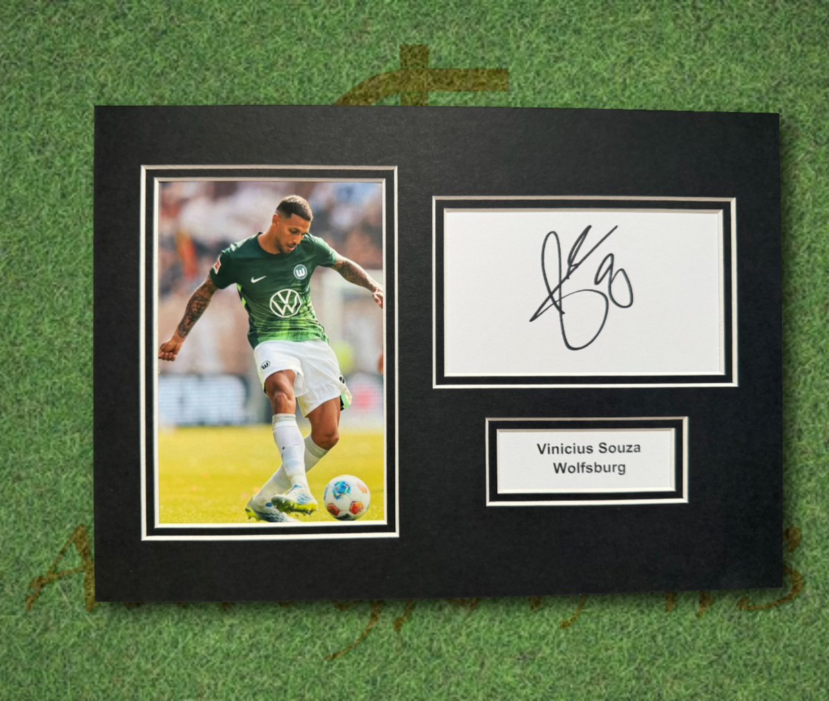 Vinicius Souza Wolfsburg Signed Presentation Mount Display-ZCL Autographs