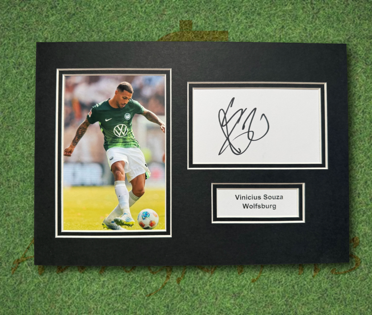 Vinicius Souza Wolfsburg Signed Presentation Mount Display-ZCL Autographs