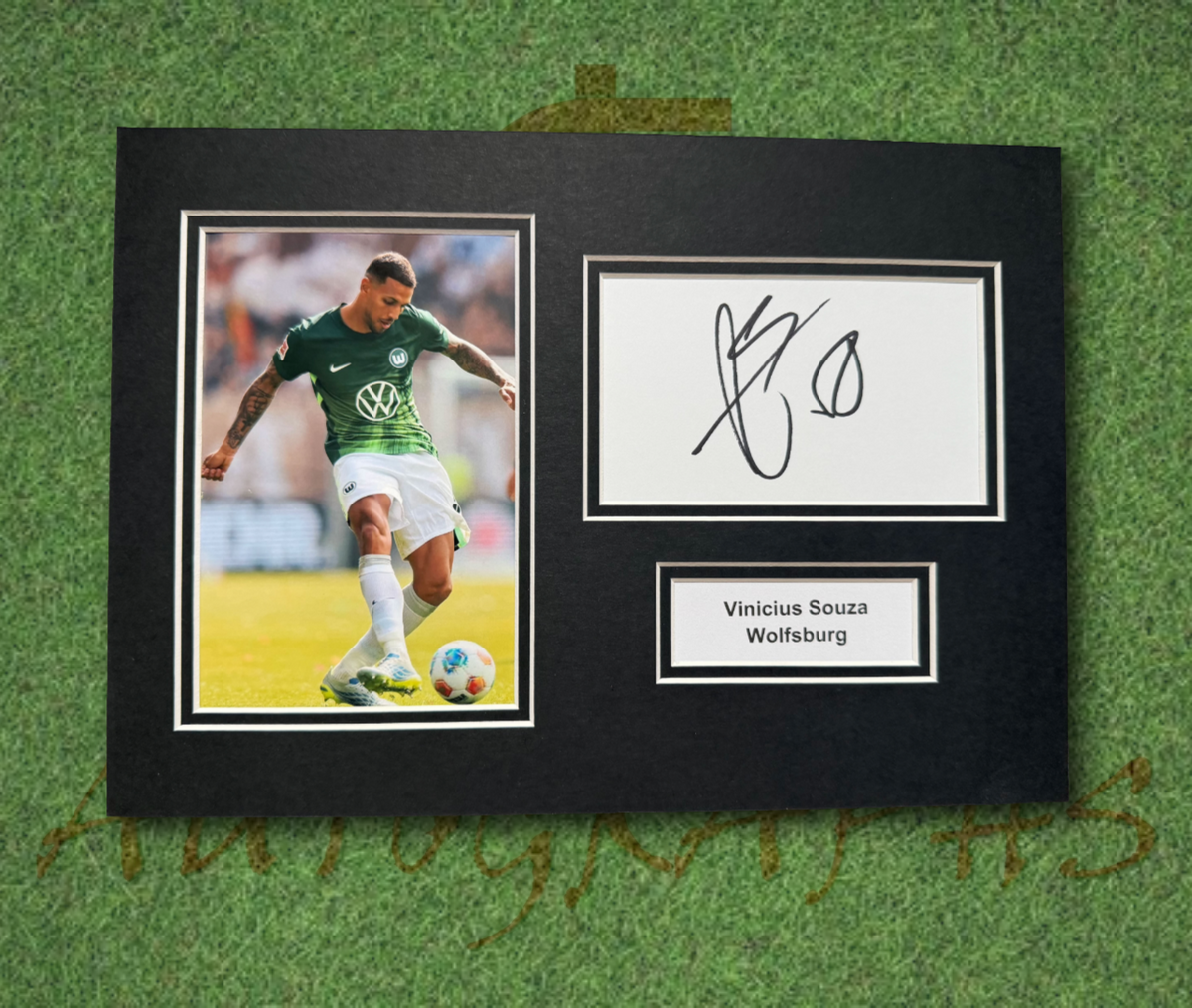 Vinicius Souza Wolfsburg Signed Presentation Mount Display-ZCL Autographs