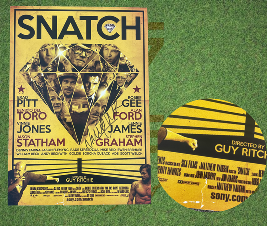 Vinnie Jones Signed 42x30cm Snatch Movie Poster Photo *seconds*-Signed Photo-ZCL Autographs-ZCL Autographs