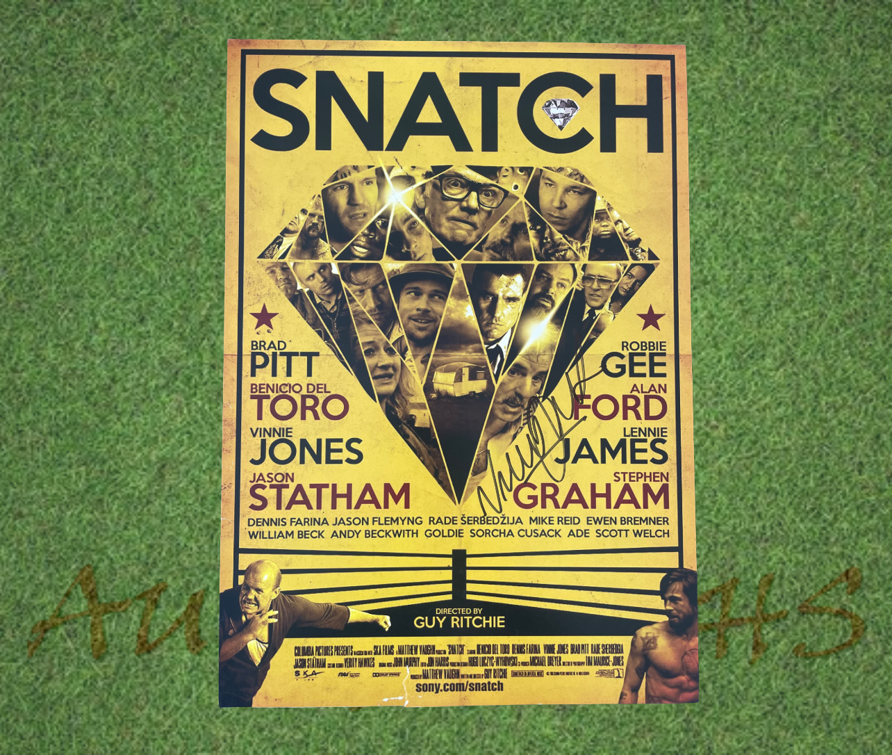 Vinnie Jones Signed 42x30cm Snatch Movie Poster Photo *seconds*-Signed Photo-ZCL Autographs-ZCL Autographs