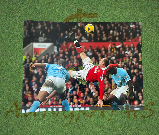 Wayne Rooney Signed 16x12 Manchester United Football Club Overhead Kick Photo-Signed Photo-ZCL Autographs-ZCL Autographs