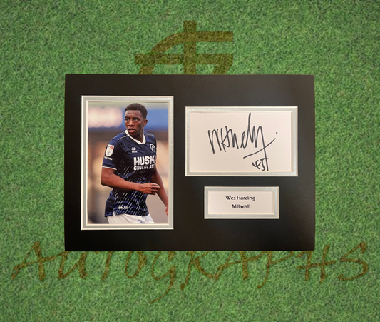Wes Harding Millwall Football Club Signed Presentation Mount Display-Signed Presentation Display-ZCL Autographs-ZCL Autographs