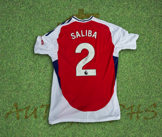 William Saliba Signed Arsenal Football Club 2024/25 Home Shirt 