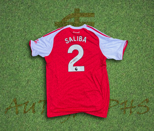 William Saliba Signed Arsenal Football Club 2025/26 Home Shirt xl