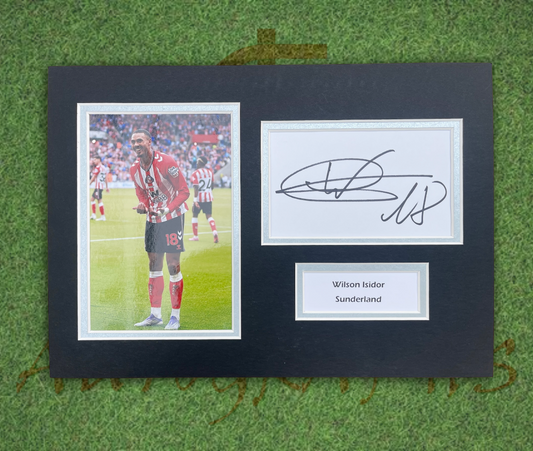 Wilson Isidor Sunderland AFC Football Club Signed Presentation Mount Displaying