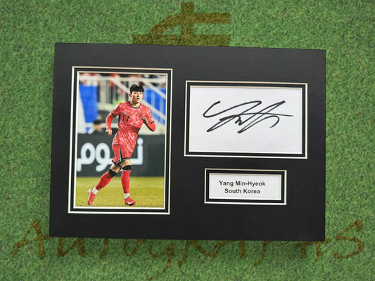 Yang Min-hyeok Signed A4 White Card Mount - South Korea-ZCL Autographs